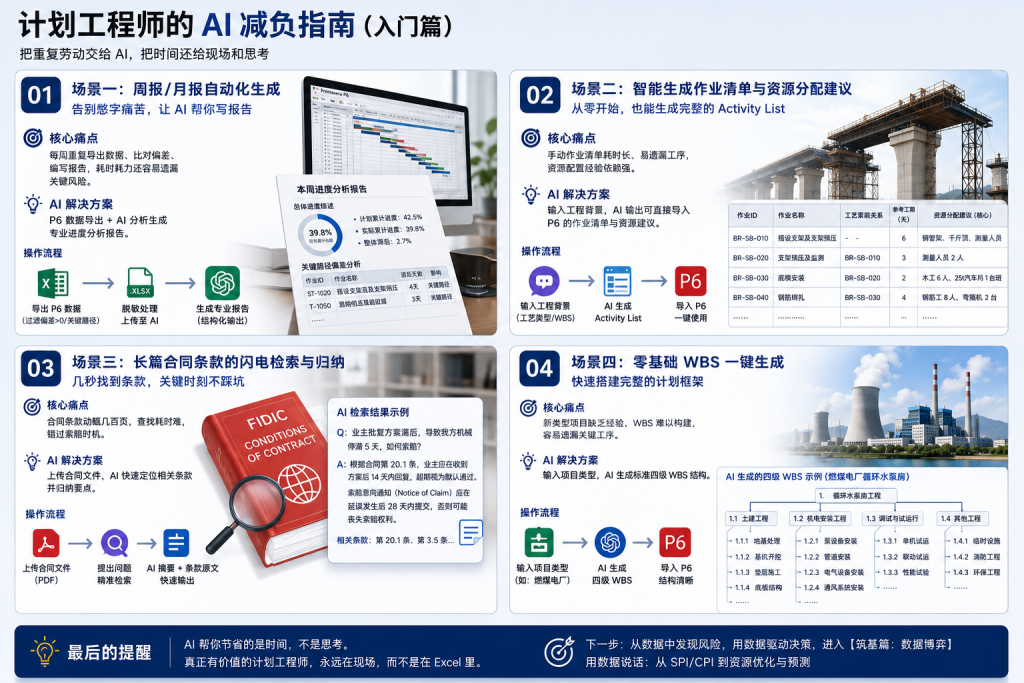 别再手动拉甘特图了:计划工程师的 AI 减负指南(入门篇)